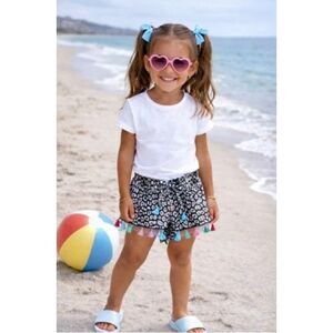 PILYQ SWIM Girls Kid's childrensalon tassel goop beach cover-up shorts 3-4yrs XS